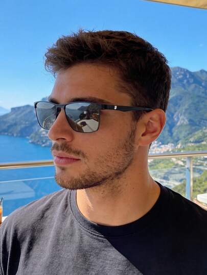 Gafas de sol fotocromáticas, montura de aleación de aluminio-magnesio para hombres, bisagras de resorte, gafas de metal de moda con diseño retro rectangular, diseño clásico para deportes al aire libre, ciclismo, viajes, playa, conducción, pesca, protección UV para el verano
