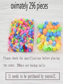 296 piezas Juego de combinación de clavos con diseño de setas DIY creativo, Tablero de clavijas de uñas de bruja de colores aleatorios - Multicolor - Ver 11