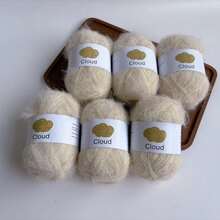 6卷*每包40克马海毛纱线，非常适合钩织披肩、毯子、发圈、毛衣和其他手工工艺品。 - 3115-6卷 - 查看 14