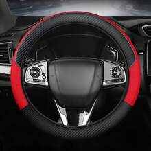 A Steering Wheel Cover Made Of Mesh And Carbon Fiber Faux Leather, Suitable For Most Car Models, Without An Inner Ring, And Usable In All Seasons - Multicolor - View 10