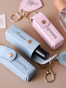 可定制文字的便携式口红盒，带心形镜子，可爱简约钥匙扣 - 均碼 - 查看 5