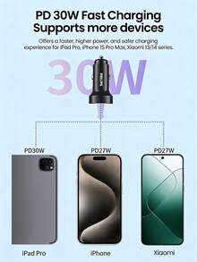 PHILIPS Bộ sạc ô tô, sạc nhanh tối đa 60W, bộ chuyển đổi USB hai cổng cho iPhone 17/17 Pro Max, dòng 16/15/13, Galaxy S24/23 - Nhiều màu - Xem 4