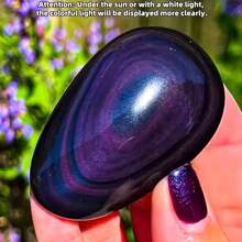 1pc Natural Rainbow Obsidian Crystal Free Form, Featuring Naturally Shimmering Rainbow Hues With A Polished Finish. Ideal For Elegant DIY Jewelry Making, It Makes A Perfect Crystal Gift For Loved Ones. An Excellent - Multicolor - View 8