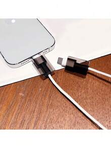 10 piezas de funda protectora negra anti-rotura para cable de datos, cable de datos anti-rotura, utilizado para proteger el cable de datos. - Negro - Ver 2
