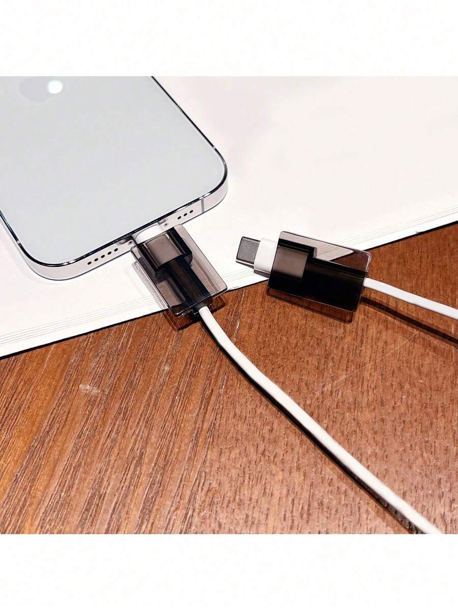 10 piezas de funda protectora negra anti-rotura para cable de datos, cable de datos anti-rotura, utilizado para proteger el cable de datos.