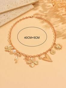 1pc Creative Metal Necklace For Women, Fashion Versatile Multi-Pendant Personalized Choker Suitable For Daily Wear, Dates And Parties. Handmade Chain Length Can Be Customized, Random Number Of Chain Links - Multicolor 2 - View 4