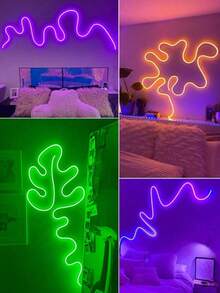 1 dải đèn LED neon RGB bằng silicon dẻo, có điều khiển từ xa 24 phím, có thể điều chỉnh độ sáng và đổi màu, thích hợp trang trí Giáng sinh trong nhà/ngoài trời. - Ánh sáng nhiều màu - Xem 10