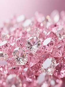 3000pcs Pink Acrylic Faux Diamond Crystal, Vase Filler, Sparkling Simulated Diamond For Vase Decor, Candle Centerpiece, Tabletop Scatter, Wedding Party Thanksgiving Event Art & Craft, Birthday Decor Favors, Christmas Home Decor - Set - View 1