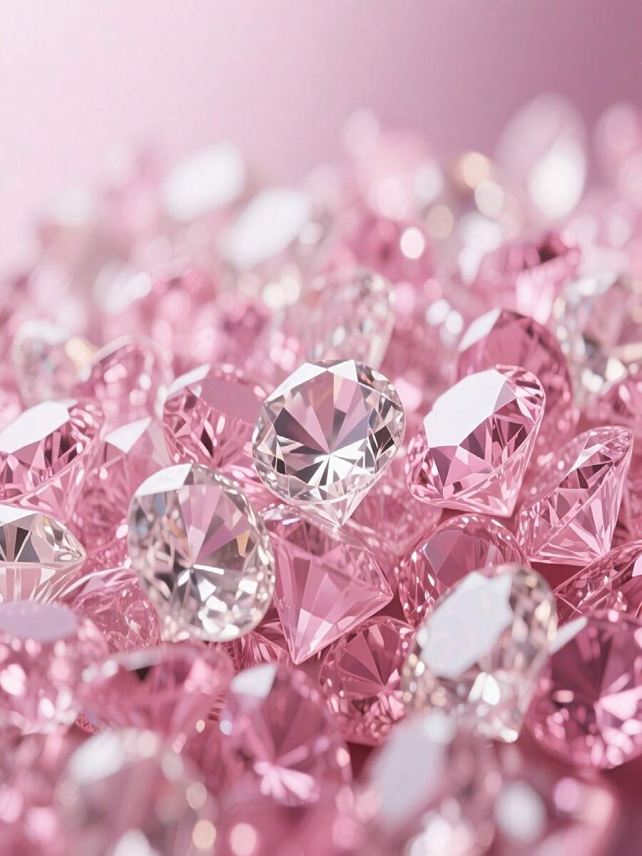 3000pcs Pink Acrylic Faux Diamond Crystal, Vase Filler, Sparkling Simulated Diamond For Vase Decor, Candle Centerpiece, Tabletop Scatter, Wedding Party Thanksgiving Event Art & Craft, Birthday Decor Favors, Christmas Home Decor - Set - View 1