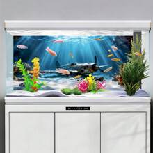 深海战斗机,水族箱背景画,水族箱背景贴纸,爬行动物饲养箱背景贴纸,正面自粘,水族箱景观装饰,水族箱装饰品 - A - 查看 4