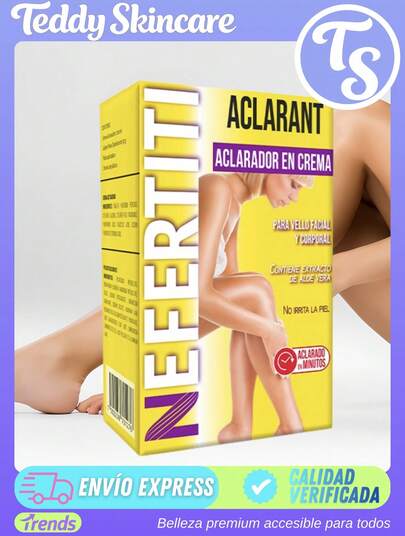 Kit Aclarador De Vello Facial Y Corporal Nefertiti Para Pieles Sensibles Aclarant Con Extracto De Aloe Vera