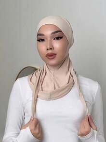 1pc Women's Solid Color Balaclava Headwear, Elastic Multifunctional Headband Scarf Turban, 3 Wearing Methods, Breathable Comfortable Sweatband For Daily Life, Sports, Yoga, Fitness And Fashion,Beach,Holiday - Multicolor - View 5