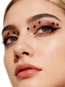 1pc Cool Starry Face Sticker | Niche Dark Style Star Sticker, Decorate Eye Area/Cheeks, Suitable For Hot Girl Makeup, Create Personalized Y2K, KPOP Atmosphere, Face Glitter, Carnival, Face Jewel Sticker, Decorative Sticker - Multicolor - View 3
