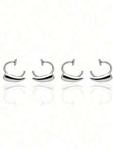 [1-Piece Stainless Steel Fangs Lip Ring]No-Piercing Clip-On Gothic Lip Jewelry For Vampire-Themed Parties, Halloween Costumes, Cosplay Events, Concerts, Night Out Dares, And Alternative Fashion Looks |   Perfect Gift For Girlfriend, Wife, Best Friend, Sister, Or Daughter On Valentine's Day, Anniversaries, Birthdays, Or Graduations - 銀色 - 查看 11