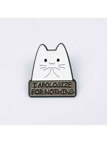 批发创意卡通字母猫合金胸针，可爱彩虹背景背包服装徽章 - 彩色 - 查看 18