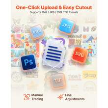 Vinyl Cutting Machine, 12 In, Button-Controlled Vinyl Cutter, 5000+ Built-In Design Resources, Compatible With Mac, Windows, Android And IOS, For Creating Customized Crafts Cards, Home Decor - Single item: Button - 查看 6