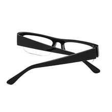 半框黑色平面镜片，复古窄框眼镜，让脸看起来更小 - 黑色 - 查看 4