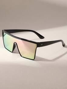 Fashionable Oversized  Shiny  That Make The Face Look Smaller For The Seaside - Gọng đen, màu hồng ánh kim. - Xem 1