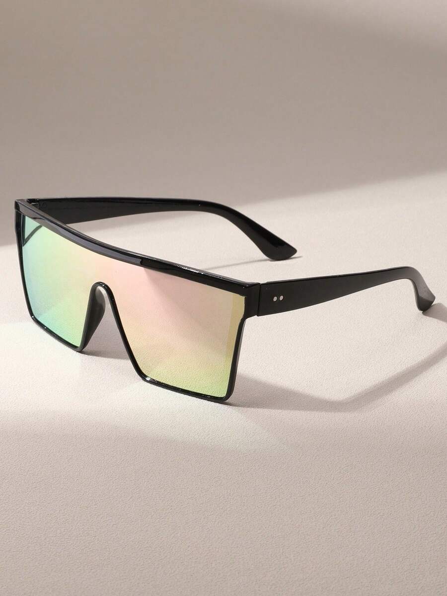 Fashionable Oversized  Shiny  That Make The Face Look Smaller For The Seaside - Gọng đen, màu hồng ánh kim. - Xem 1