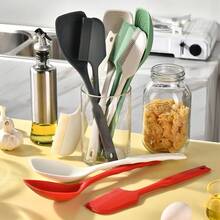 Silicone Cooking Utensils, Multi-Function Silicone Spatula Spoon Scraper, Suitable For Non-Stick Pans Cooking And Daily Home Use, Heat Resistant Kitchen Cooking Tools - Multicolor - View 1