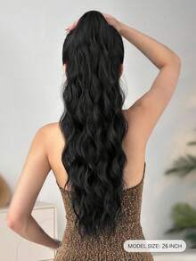 Tóc đuôi ngựa giả sóng nước dài 26 inch, sợi polyester chịu nhiệt, phù hợp cho phụ nữ. - Nhiều màu - Xem 3
