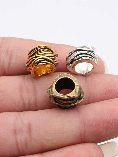 5pcs 14x13x11mm Vine-Patterned Large-Hole Beads Dreadlock Beads For DIY Jewelry Making Bracelet Necklace Keychain Phone Chain Making Accessories Handmade Craft Making Findings