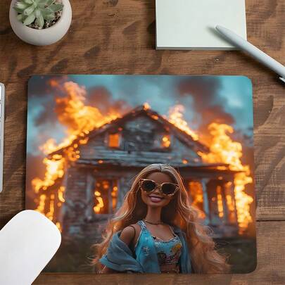 幽默表情设计方形鼠标垫，吸睛桌面装饰保护垫，橡胶防滑锁边工作垫，小巧尺寸，适用于笔记本电脑、台式电脑游戏、工作、日常使用。