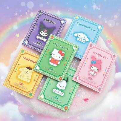  [Sản phẩm bán chạy nhất của SANRIO] 1 cuốn sổ tay ghi nhớ tối giản in hình nhân vật SANRIO ngẫu nhiên, sổ ghi chú có dòng kẻ, đồ dùng văn phòng, sổ ghi nhớ lịch trình hoạt hình.