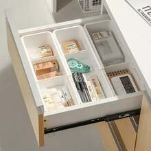 ZUKI Drawer Organizer Box For Home, Retractable Sorting, Kitchen Compartments, Underwear, Desktop Cutlery Storage Box, Sorting Sock Box - White - View 5