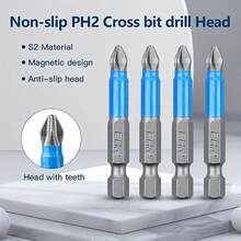 12-Pack Pro-Grade Screwdriver Bits | S2 Alloy Magnetic PH/PZ/Hex Shanks (PH1-PH3/PZ1-PZ3) - 50mm Anti-Slip Design | For Electric/Manual Drills | Auto & Home Repair Kit | Fast Shipping - 12-piece Blue Anti-slip Screwdriver Set - View 3