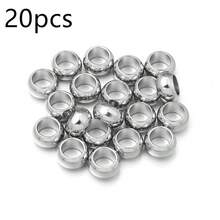 20pcs/Pack Stainless Steel Large Hole Beads, Multi-Size Metal Spacer Beads For DIY Jewelry Making, Bracelets Necklaces Pendants - Stainless Steel Beads - View 13