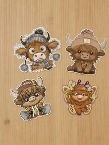 1 片可爱高地奶牛刺绣熨烫贴片 - 4 种款式可选：围巾奶牛、格子衬衫奶牛、棒球帽奶牛、蝴蝶奶牛。可熨烫或缝制在衣服、背包、帆布包上进行 DIY 装饰 - 非常适合作为节日礼物、奶牛主题装饰和手工爱好者的作品 - 高地牛 - 查看 1