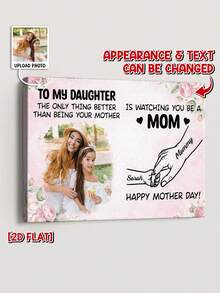 Catygift Custom Mother Daughter Blanket, Personalized Family Keepsake Throw, Mother's Day Gift For Mom, Photo & Name Customizable Soft Blanket - As Shown - View 3