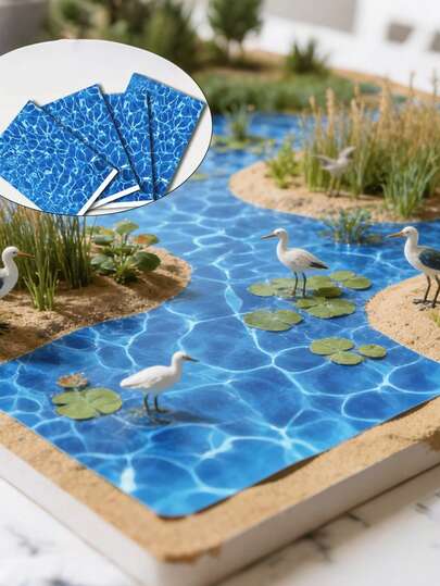 10 miếng dán sóng nước hai màu, miếng dán sóng nước tự dính thích hợp cho mô hình đại dương thu nhỏ, trang trí nhà cửa/mô hình nhà/cảnh quan thu nhỏ/các tòa nhà ven sông/sổ tay. Có lớp keo dán sẵn giúp dán lại nhiều lần, hoàn hảo cho các dự án thủ công DIY.