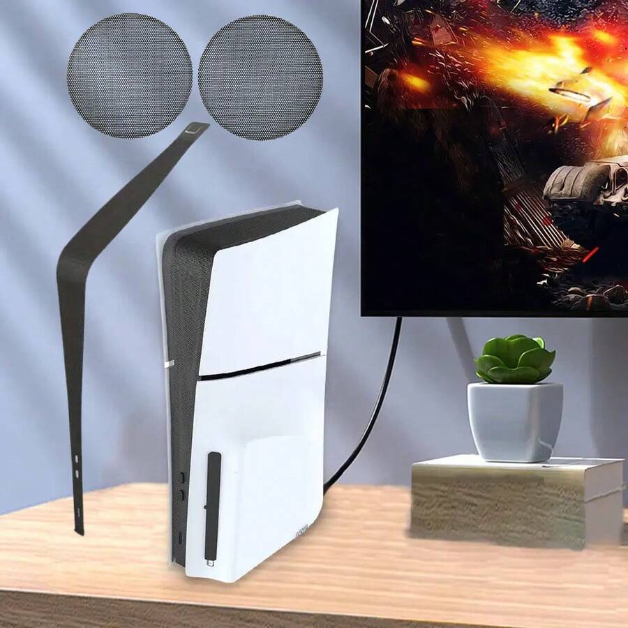 1pc Game Console Card Slot Anti-Scratch Breathable Dust Cover Net Compatible With /SLIM/ Pro - View 1