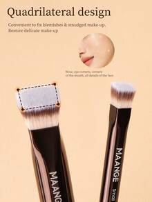MAANGE 5pcs/13pcs/15pcs/25pcs Professional Makeup Brush Set, Includes Velvet Makeup Bag, Makeup Pouch, 13pcs Soft Long Aluminum Tube Makeup Brushes Set + 2pcs Makeup Sponge Accessories, Containing Powder Brush, Contour Brush, Blush Brush, Highlighter Brush, Eyeshadow Brush, Eyebrow Brush, Lash Brush, Eyeshadow Brush - Coffee Brown - View 11