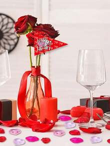 Bộ 8 bình trang trí, dùng để cắm hoa, trang trí ngày Valentine, bình hoa trang trí không khí lễ đính hôn và đám cưới, phụ kiện trang trí nhà cửa. - nhiều màu - Xem 8