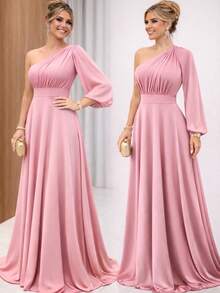 Ana Belle Dress, Elegant, Conservative/Modest Party Dress, Knit, Evening, Wedding, School, Formal And Nighttime. - 乾枯玫瑰色 - 查看 2