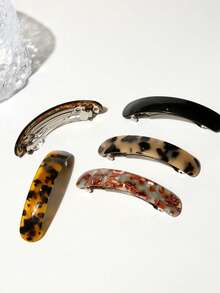 1pc Vintage Elegant Leopard Print Oval Spring Hair Claw Clip - Suitable For Ponytails Or Buns; Ideal For Thin And Short Hair; Student Supplies; Animal Print Pattern; Hair Accessories; Headwear; Women's Hair Accessories,Clips For Hair - Multicolor - View 3