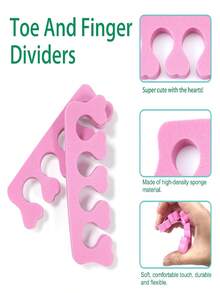 100pcs Pink Foam Toe Separators - Suitable For Manicure, Pedicure And Nail Art, Odorless Nail Polish Accessories, Comfortable Foam Finger Separators, Soft Foam Toe Separators, Nail Art Tools. Applicable For Both Hands And Feet - Multicolor - View 5