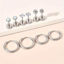 Kit desechable de pistola para perforar orejas 14 PIEZAS Incluye 2 pistolas de perforación con aretes incorporados, 10 aretes de aro y pendientes de circonita cúbica - Multicolor - Ver 9