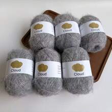 6卷*每包40克马海毛纱线，非常适合钩织披肩、毯子、发圈、毛衣和其他手工工艺品。 - 3115-6卷 - 查看 23