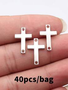 40 chiếc mặt dây chuyền hình chữ thập 18x12mm dùng để tự làm vòng tay, vòng cổ, trang sức, phụ kiện thủ công mỹ nghệ. - Đầu nối chữ thập - Xem 15