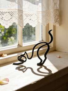 1件极简主义黑猫雕塑，现代艺术猫摆件，家居装饰猫咪摆件，适用于客厅、办公室、卧室，时尚猫咪桌面装饰，创意办公配件，优雅动物装饰，独特猫咪艺术品，送给爱猫人士的理想礼物，现代家居装饰 - 彩色 - 查看 3