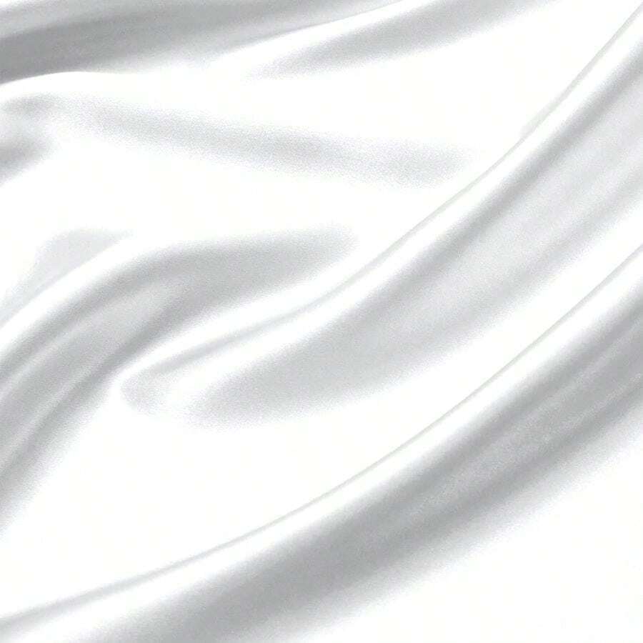Satin Fabric 1 Yard 60 Wide Soft Silky Charmeuse Satin Fabric By Yard Soild Fabric Wedding Dress, Sewing, Crafts, Party Decorations, Backdrop, White - 1碼+白色 - 查看 1