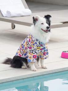 Áo thun thể thao cho chó mùa hè - Quần áo mùa hè thoáng khí, nhẹ cho chó nhỏ, vừa và lớn, áo thun in họa tiết toàn thân - Họa tiết hoạt hình graffiti - Nhiều màu - Xem 8