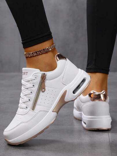 Giày thể thao nữ đế đệm mùa xuân/thu mới, giày thể thao nữ thường ngày, giày chạy bộ nữ màu trắng, giày thể thao nữ buộc dây mũi tròn, giày nữ màu trắng, giày du lịch thời trang nữ, giày da nữ, giày đi bộ nữ, giày chạy bộ đường trường nữ, giày thể thao nữ cổ thấp, giày thể thao nữ có khóa kéo trang trí, giày thể thao nữ đế xuồng