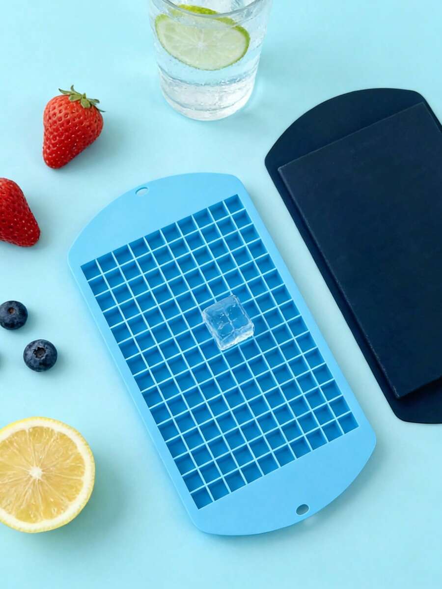 160-Cavity Mini Silicone Ice Cube Tray | DIY Small Cube Ice/Chocolate/Jelly | Silicone | Easy Release | Home/Commercial Use - Multicolor - View 1