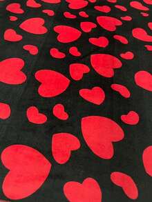 1 pieza Manta con diseño de corazón, regalo para parejas, material de cachemira sintética, manta de piel de conejo ultra suave y lisa que proporciona una experiencia de sueño cálida y cómoda para la cama, el sofá, el chal, la decoración de otoño y la decoración de la habitación - Negro - Ver 5