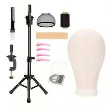 Đầu giữ tóc giả, đầu giữ tóc giả có thể điều chỉnh độ cao, đầu giữ tóc giả mô phỏng đầu người, kèm theo kẹp giữ tóc giả bổ sung. - Xem 10